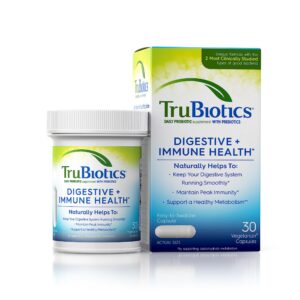 TruBiotics cápsulas probióticos para digestión salud inmunológica