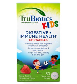 TruBiotics niños probióticos masticables sabor fresa 30 tabletas