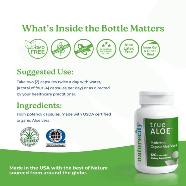 Version 1.0.0 True-Aloe NatureCity beneficios para piel y articulaciones