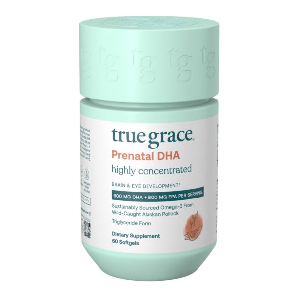 True Grace Prenatal DHA botella con etiqueta