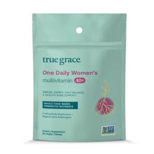 Frente de la caja True Grace 40+ tabletas