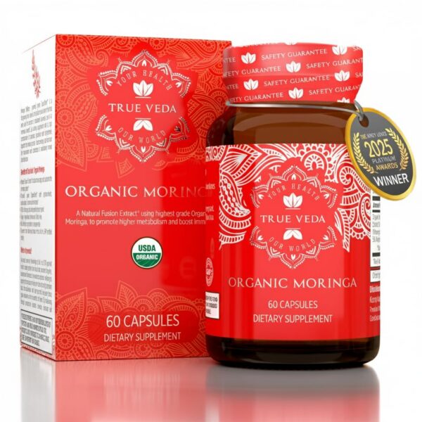 Frasco de moringa orgánica True Veda