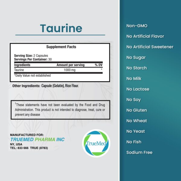 TrueMed suplemento taurina claridad mental vitalidad