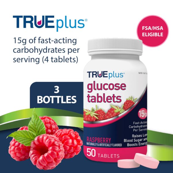 Etiqueta del producto TRUEplus glucosa frambuesa