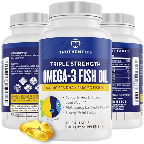 Frontal de TRUTHENTICS Omega 3 Fish Oil 2400 mg