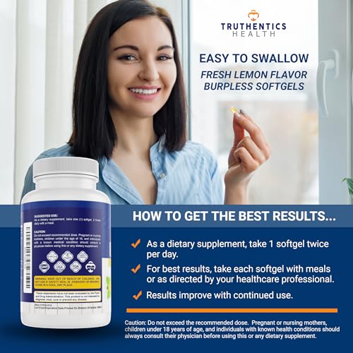 Etiqueta principal de TRUTHENTICS Omega 3 Fish Oil