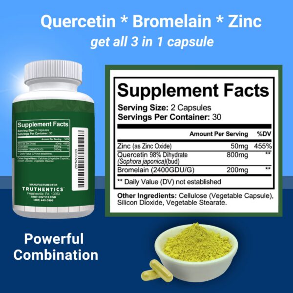 Frasco Quercetina Bromelina Zinc