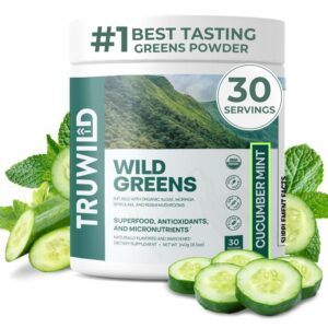 Envase polvo superalimento TruWild Greens 30 porciones pepino menta