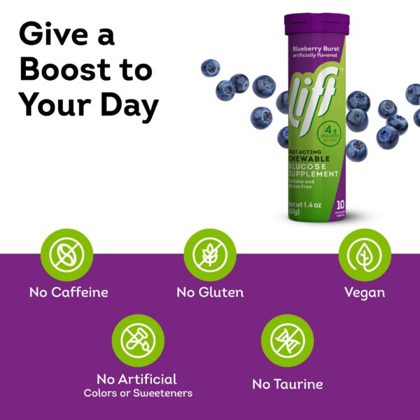 Tubo Lift glucosa sabor arándano energía natural