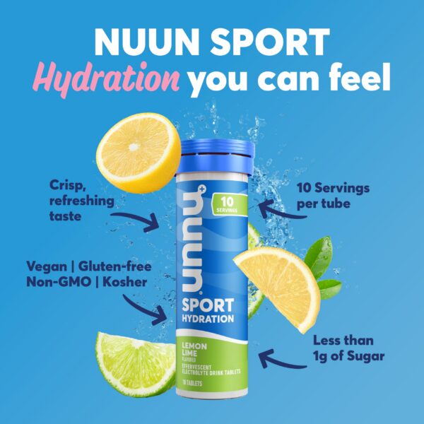Tubo tabletas Nuun sabor Limonada fresa para hidratación