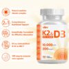 Tubos con cápsulas VEV Vitamina D3 y K2 MK7