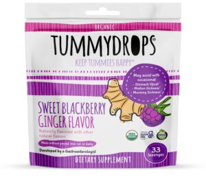 Tummydrops orgánicos gotas dulces de mora y jengibre