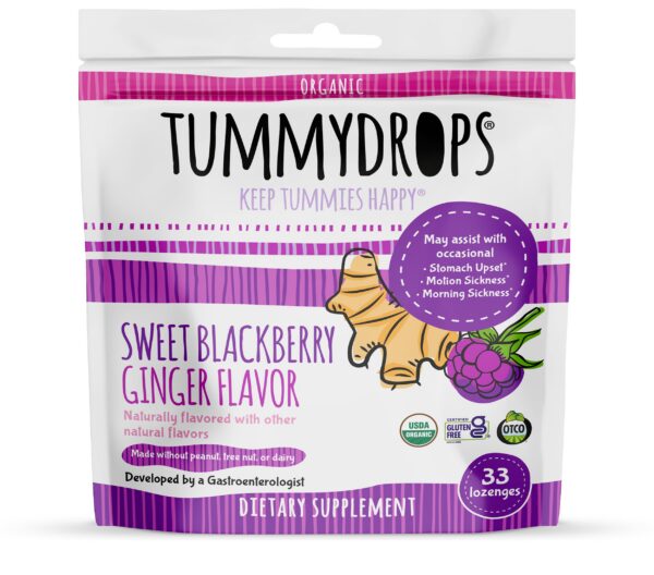 Version 1.0.0 Tummydrops orgánicos gotas dulces de mora y jengibre