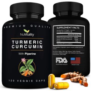 Version 1.0.0 Frasco de Turmeric Curcumin NuVitality 120 cápsulas vegetarianas