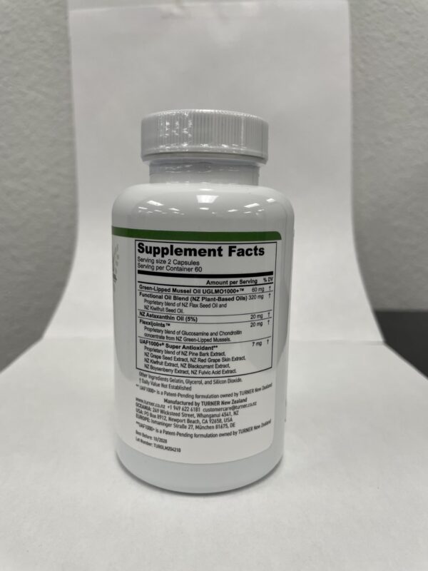 Envase y etiqueta TURNER GLMO en conjunto