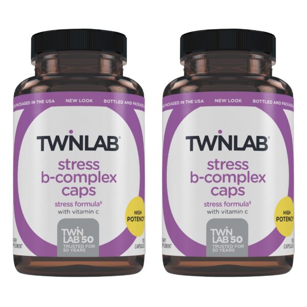 Botella Twinlab Stress B-Complex con vitamina C 1000mg y B12