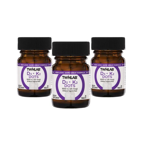 Frente del envase Twinlab Vit D3 1000 & K2 Dots