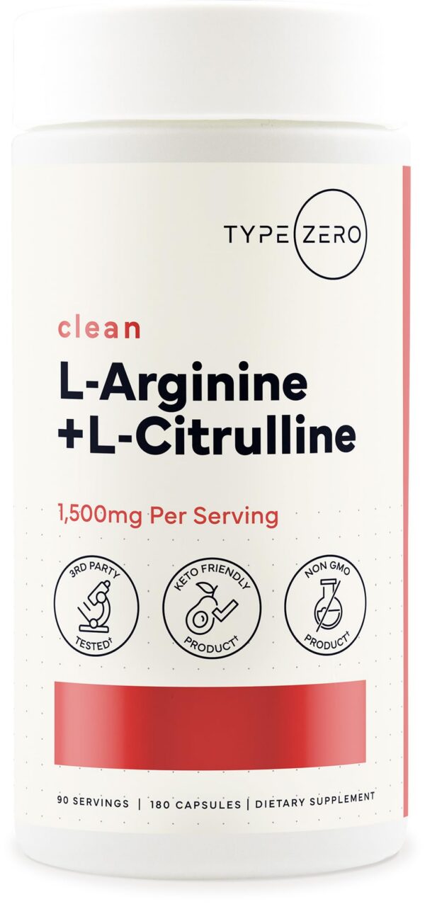 Type Zero L-Arginina + L-Citrulina cápsulas frente