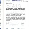 Datos nutricionales Type Zero Creatine Monohidrato