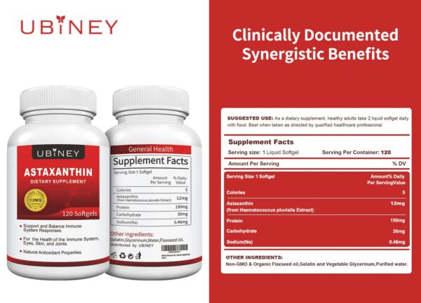Version 1.0.0 Frente del frasco Ubiney Astaxantina 12 mg