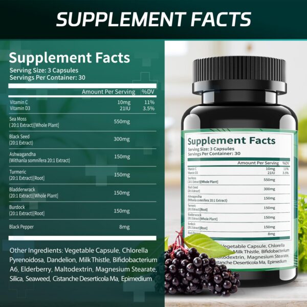 Frasco Sea Moss Uheco 21 en 1