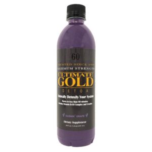 Version 1.0.0 Ultimate Gold bebida detox 20oz sabor uva Gushin limpieza toxinas