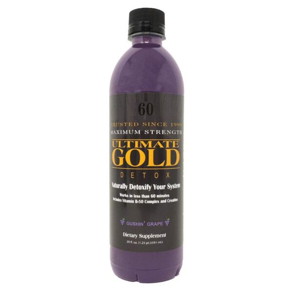 Ultimate Gold bebida detox 20oz sabor uva Gushin limpieza toxinas