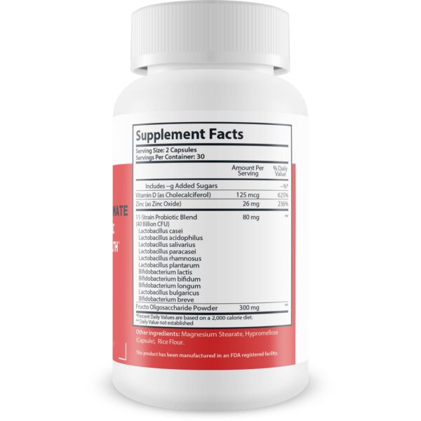 Version 1.0.0 Ultimate Probiotic frasco con cápsulas salud digestiva avanzada