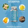 Cápsulas de suplemento Ultisana Stamina con ingredientes naturales