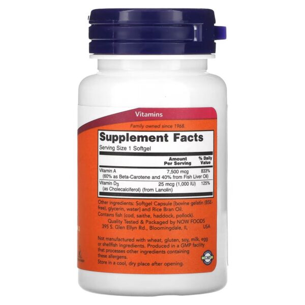 Ultra A & D3 suplemento vista lateral etiqueta