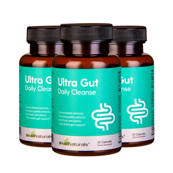 Ultra Gut Daily Cleanse en envase mostrando cápsulas
