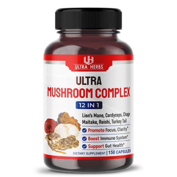 Ultra Mushroom complejo suplemento frasco frontal