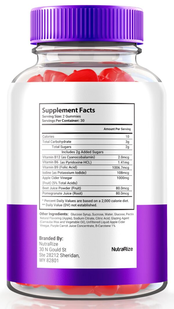 Version 1.0.0 Ultra Quick Keto ACV Gomitas vista frontal