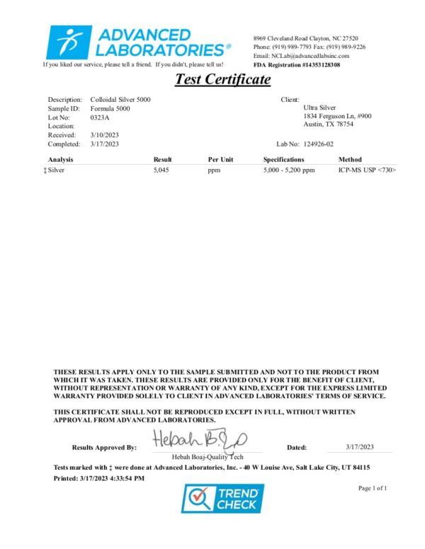 Version 1.0.0 Detalle de etiqueta Ultra Silver