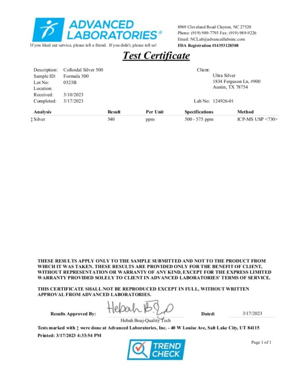 Caja y etiqueta Ultra Silver spray nasal