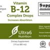 Version 1.0.0 Ultra6 Nutrition gotas B12 suplemento líquido sin sabor 2 oz