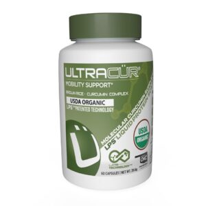 UltraCur cápsulas cúrcuma orgánica certificadas USDA 60 unidades