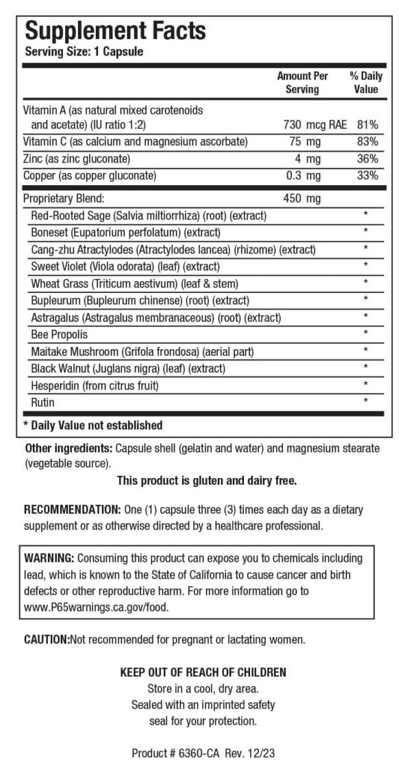 Cápsulas UltraVir-X dentro de frasco