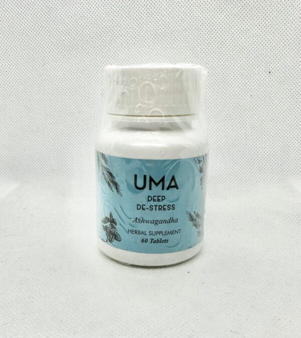 Embalaje y etiqueta suplementaria UMA Deep De-Stress Brahmi