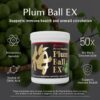 Version 1.0.0 Frasco y etiqueta frontal de Plum Ball EX
