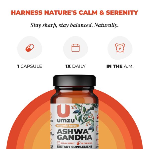 UMZU Ashwagandha cápsulas adaptógeno foco claridad calma