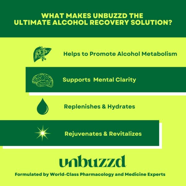 unbuzzd pack de polvo con dhm electrolitos y vitaminas