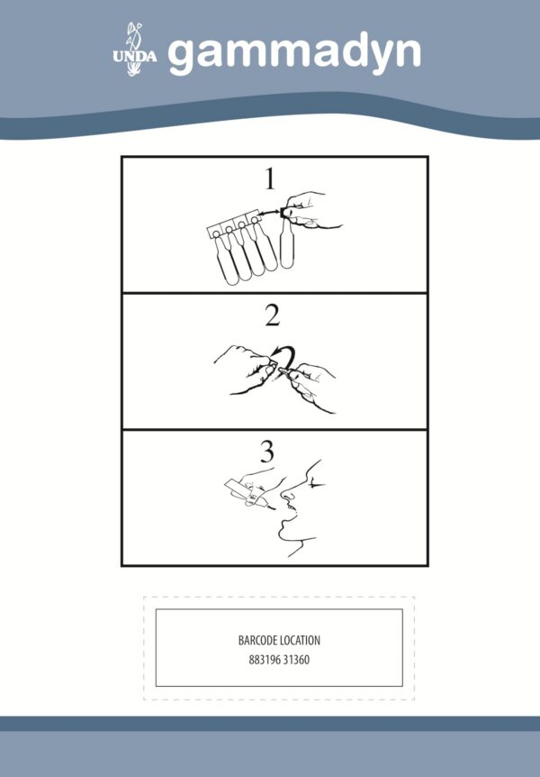 Frasco de UNDA Gammadyn Mn-Cu ampollas