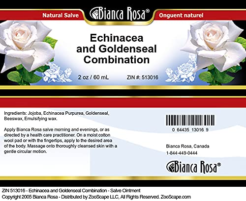 Detalle etiqueta pomada Bianca Rosa equinácea sello de oro