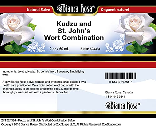 Etiqueta ungüento Kudzu y Hierba San Juan Bianca Rosa 2oz