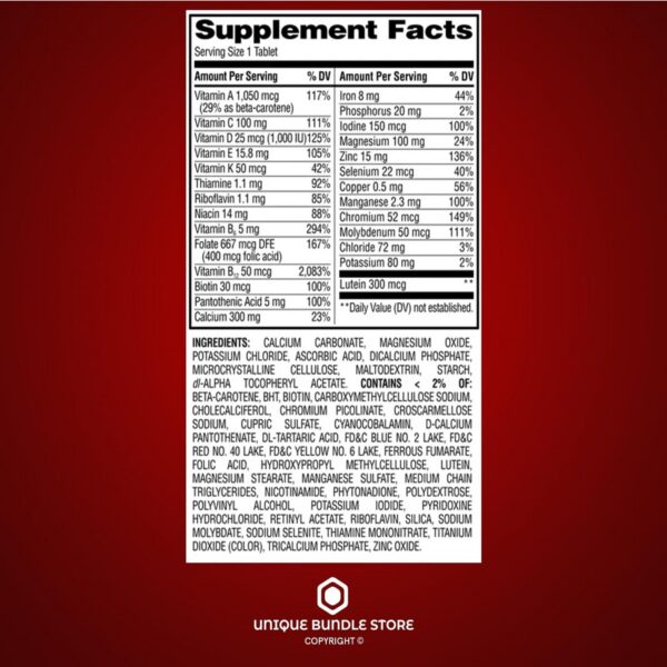 Frasco de 100 tabletas multivitamínico