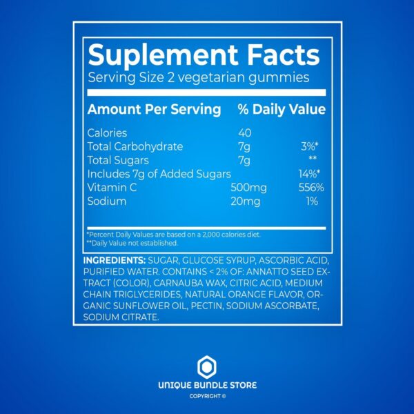 Frasco de gomitas Unique Bundle Vitamin C