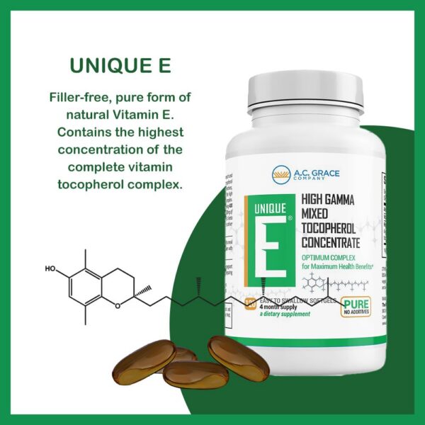 Etiqueta de UNIQUE E con tocoferoles mixtos