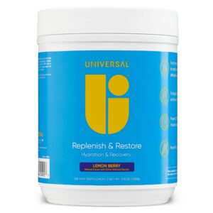 Version 1.0.0 Polvo Universal U Replenish frente al envase Limón