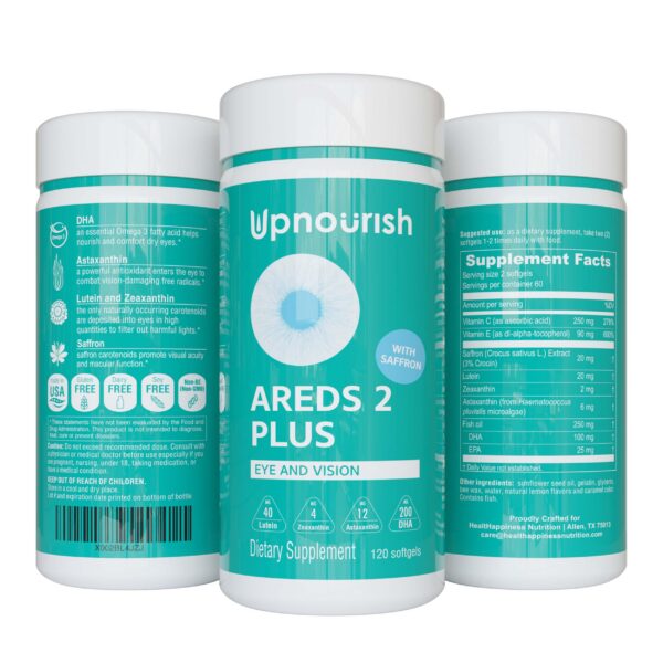 Capsulas UpNourish AREDS2 frente de la botella